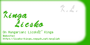 kinga licsko business card